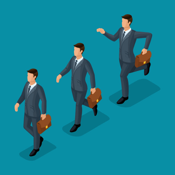 等距设置3d商务场景图片下载