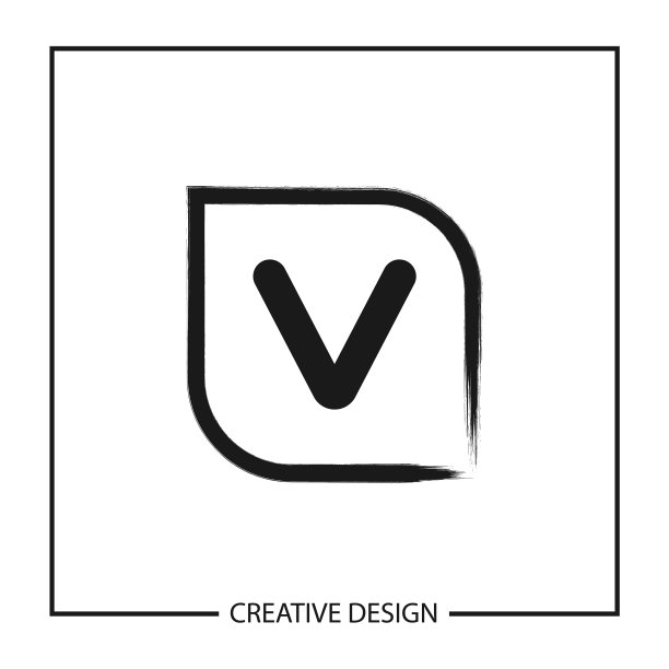 首字母V logo模板设计图片下载