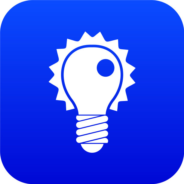 电灯泡图标数字蓝色图片下载