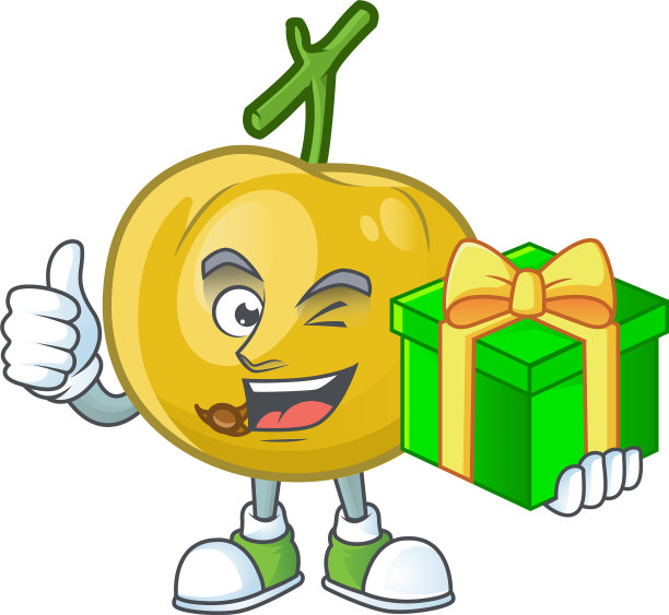 与礼品成熟的araza卡通人物吉祥物图片下载