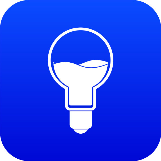 灯泡与蓝色的水内图标数字图片下载