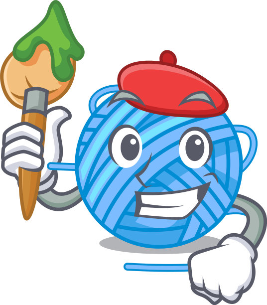 艺术家羊毛球在一个形状的卡通图片下载