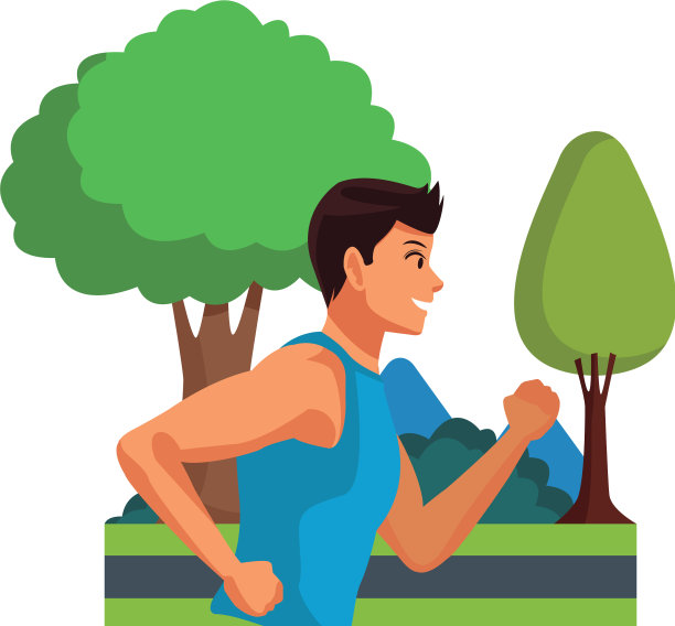 男人跑侧面图片下载