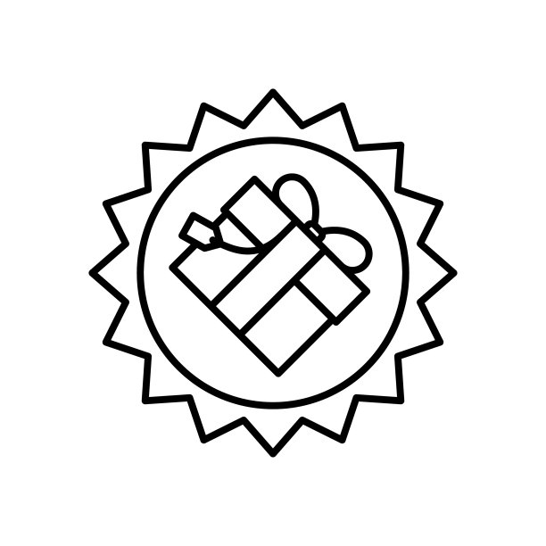 礼盒平面图标上的白色背景图片下载