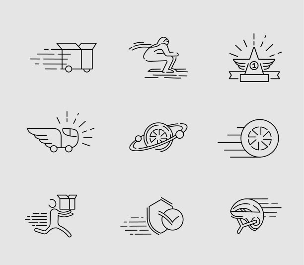 图标和标志的速度运动可编辑图片下载