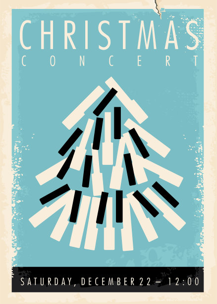 圣诞音乐会复古海报设计理念图片下载