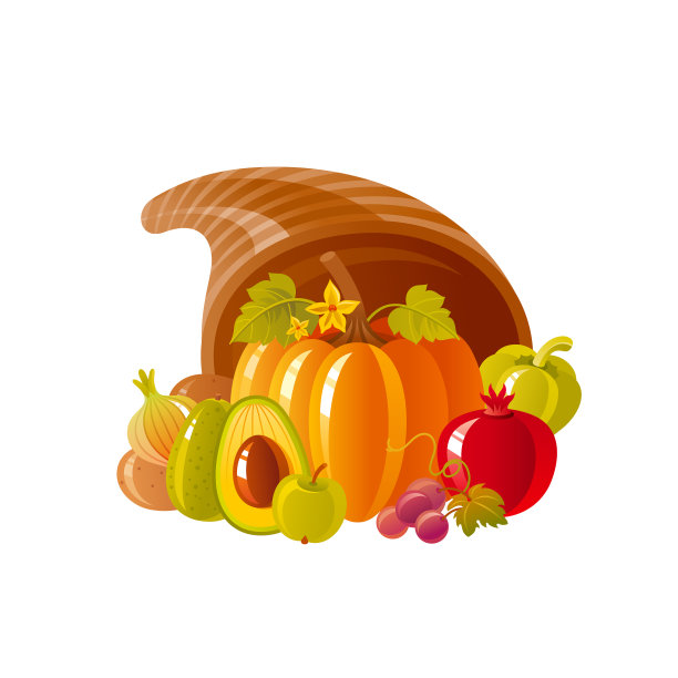 丰饶角丰富的水果蔬菜篮图片下载