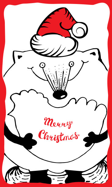 可爱的贺卡与有趣的狐狸和鸡图片下载