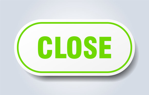 关闭标志关闭圆形绿色贴纸关闭图片下载