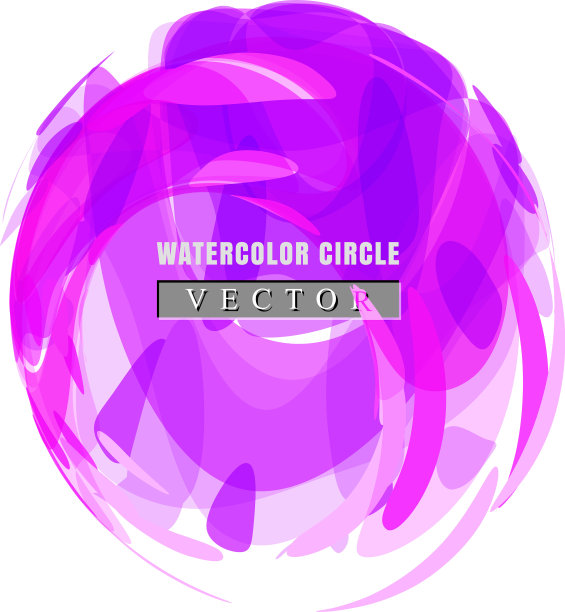简单水彩圆或水彩画圆染色图片下载