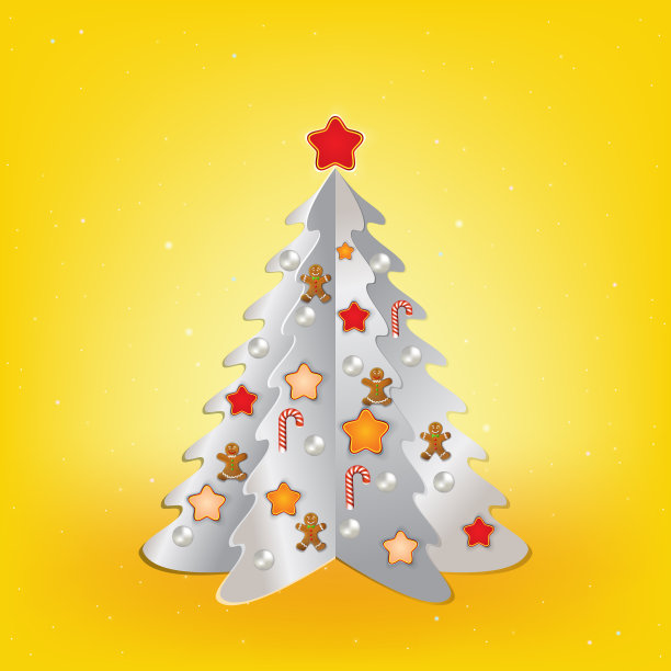 用圣诞树和装饰品来问候圣诞图片下载