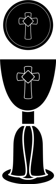 圣餐杯和主人的剪影图片下载