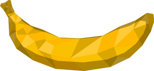 孤立几何香蕉低聚图片下载
