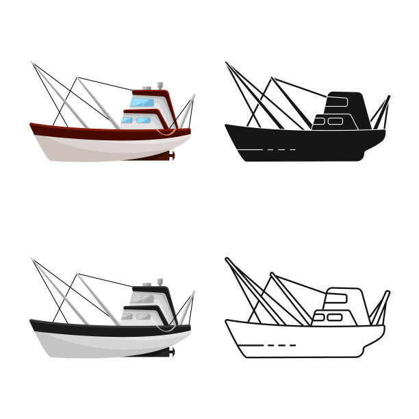 孤立的物体，水和运输标志设置图片下载