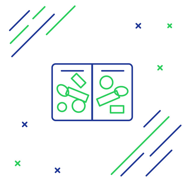 蓝绿线护照页有签证图片下载