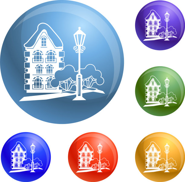 老房子图标集图片下载