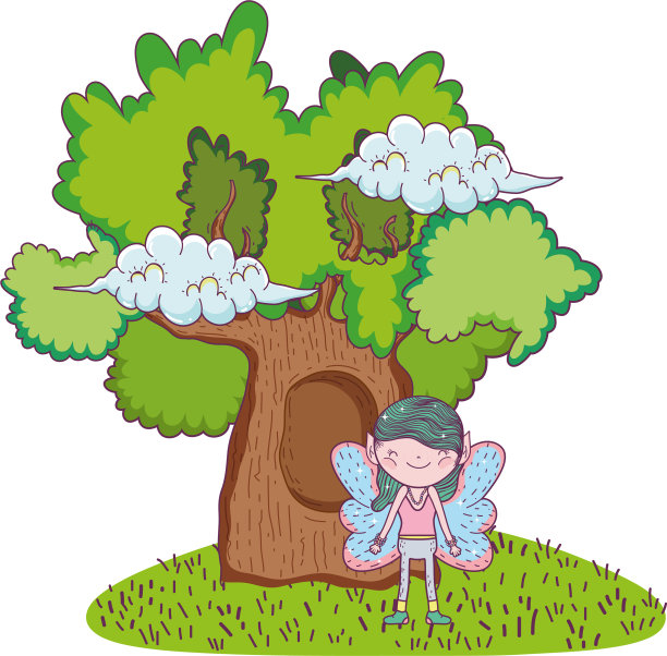 可爱的小仙女与树的性格图片下载