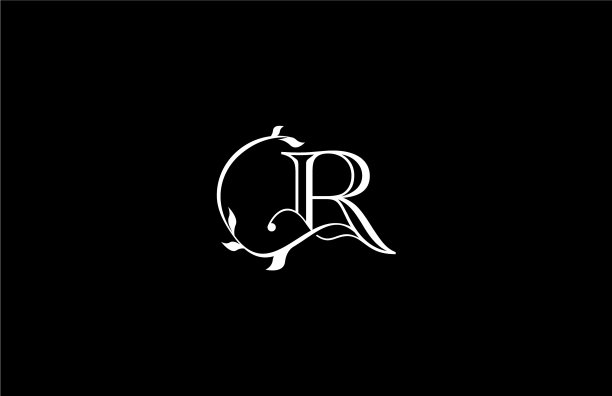 美丽线性r字母连接交织漩涡图片下载