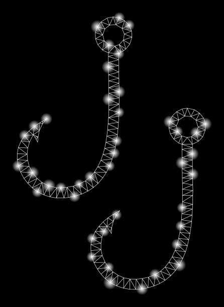 闪光网体，两个带闪光的鱼钩图片下载