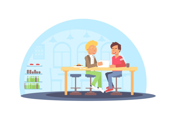 朋友们在咖啡厅见面图片下载