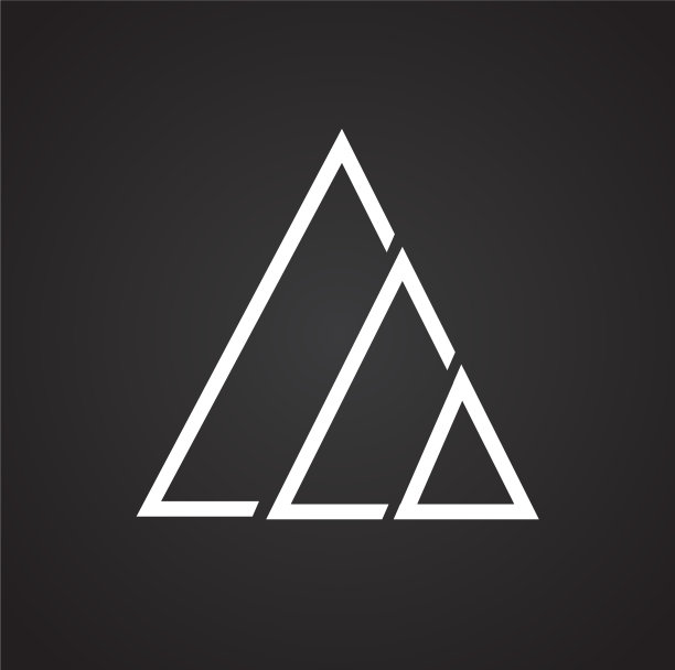 山图标在黑色背景的图形和图片下载