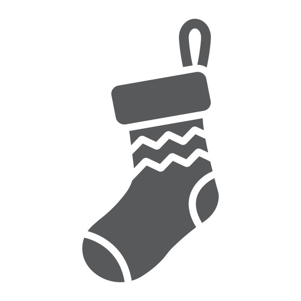 圣诞袜字形图标装饰和新年图片下载