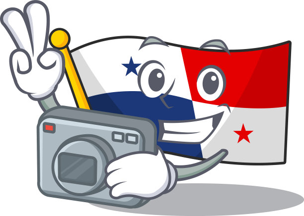摄影师旗帜巴拿马孤立与卡通图片下载