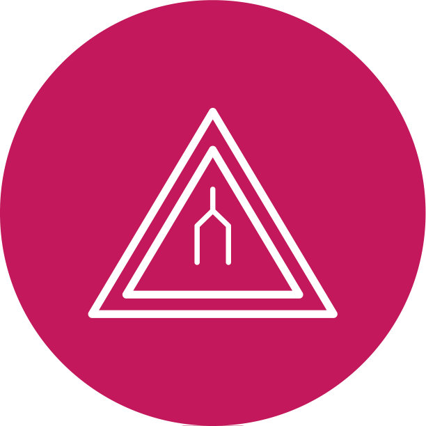 双车道结束道路标志图标图片下载