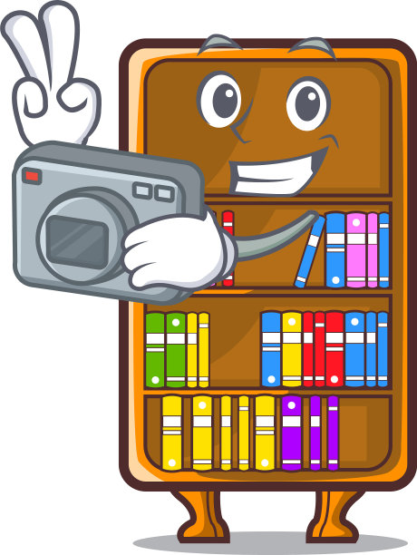 摄影师把书柜孤立在一起图片下载