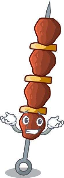 咧嘴笑的鸡肉和辣椒番茄卡通图片下载