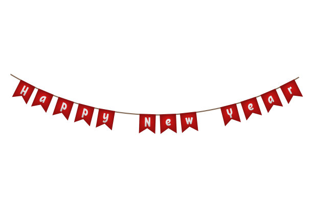 新年旗花环图片下载