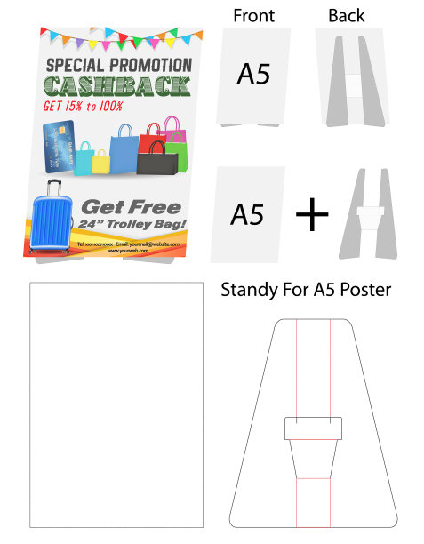 帐篷卡a5大小的模拟模切图片下载