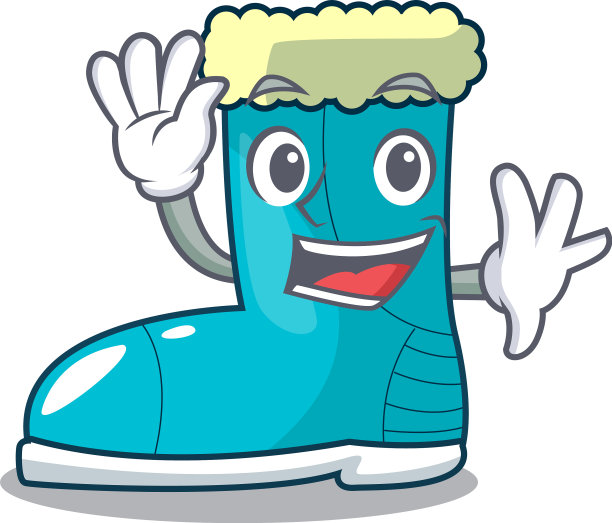 挥冬靴毛皮孤立吉祥物图片下载