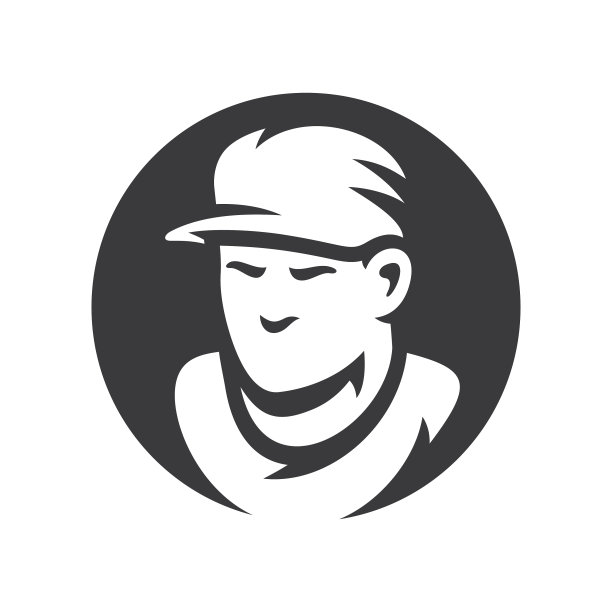 棒球运动员剪影标志图片下载