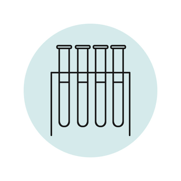 医用试管支架上的白色图标图片下载