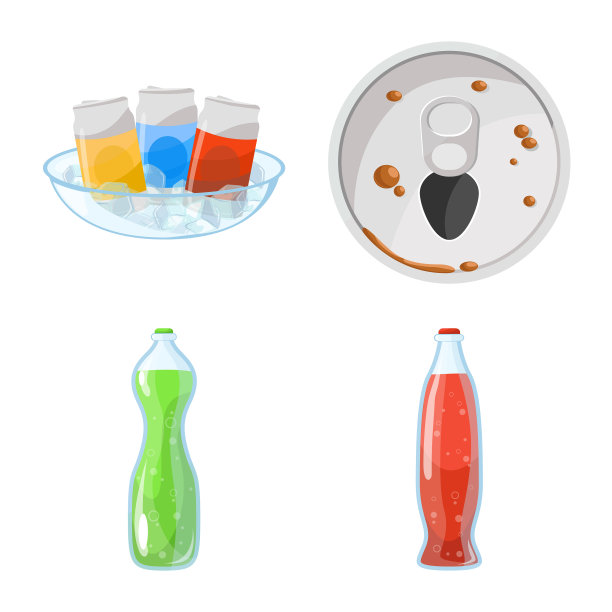 隔离对象饮料和饮料符号集图片下载