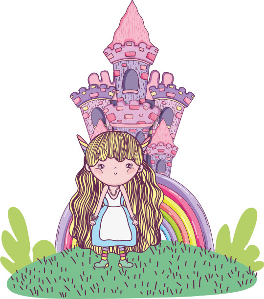 可爱的小仙女和城堡的性格图片下载