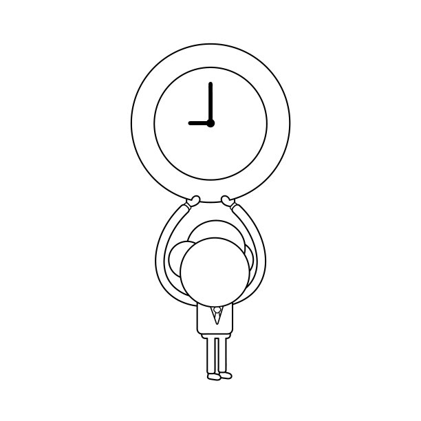 商人角色举着钟黑图片下载