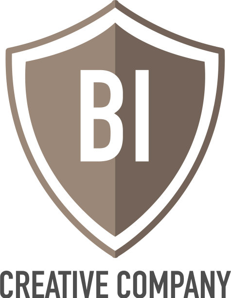 字母BI盾牌设计标志概念图片下载