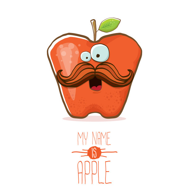 有趣的卡通可爱的红苹果人物图片下载