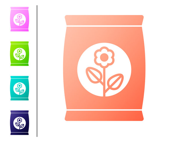 珊瑚肥料袋图标孤立在白色图片下载