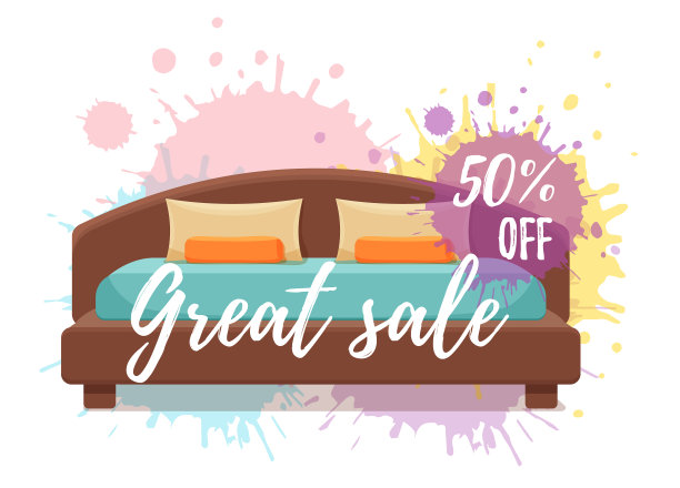 单床彩色枕头和毛毯出售图片下载