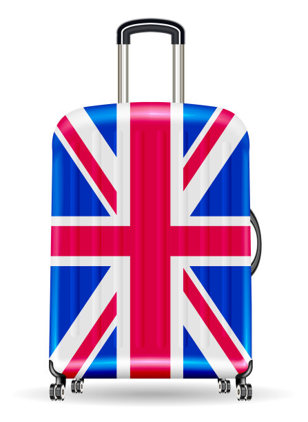 带英国国旗的旅行箱图片下载