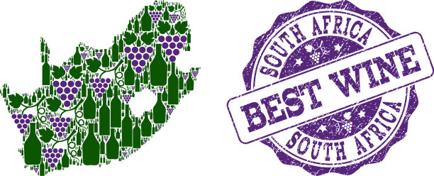 南非葡萄酒拼贴图图片下载