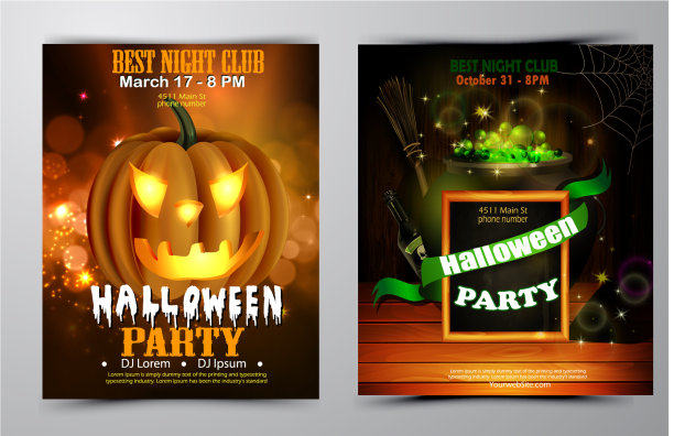 万圣节派对邀请贴在木墙上图片下载