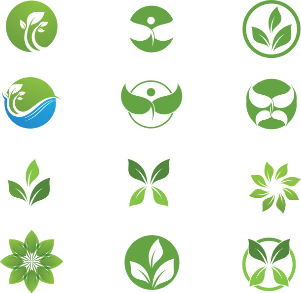 标志绿色树叶生态图片下载