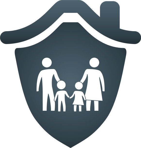 盾牌与安全的家庭安全挂锁图片下载