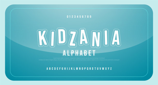 有趣的孩子卡通字体字母大写和图片下载