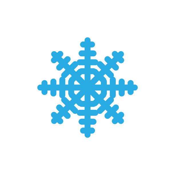 蓝色剪影雪花图标图片下载
