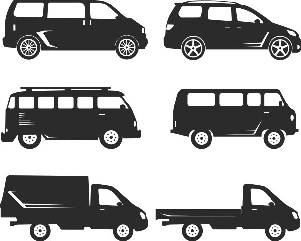 汽车类型和模型对象图标集图片下载